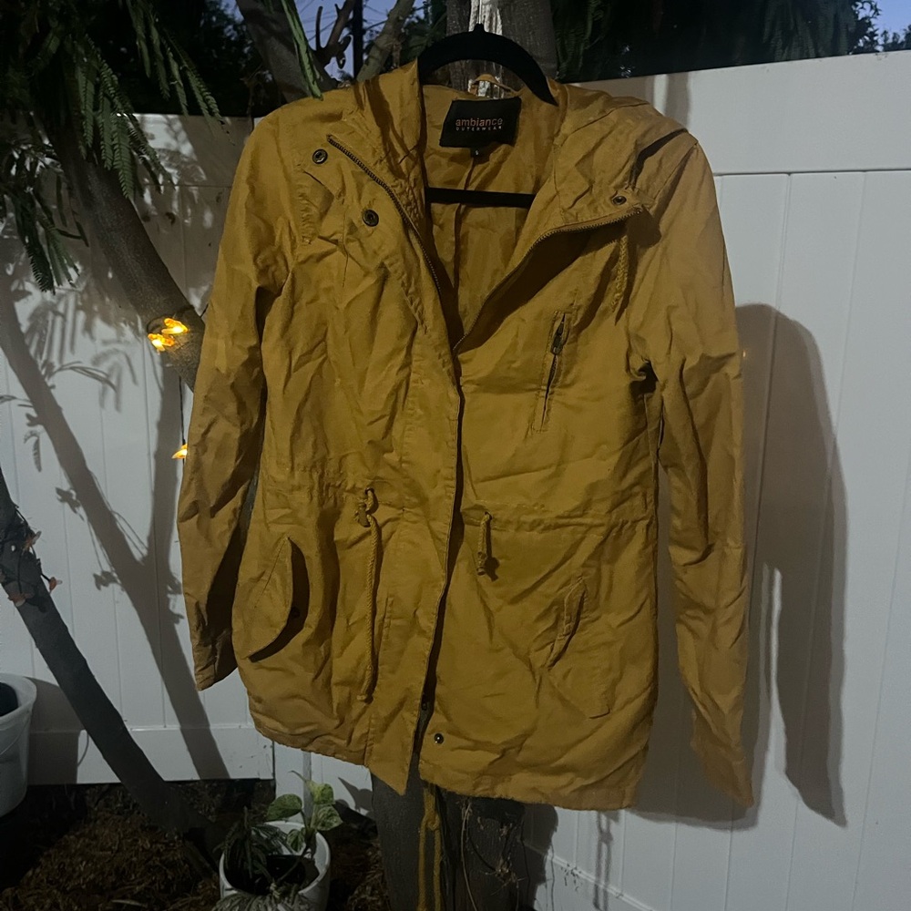 Ambiance Mustard Hooded Rain ☔️ Jacket
